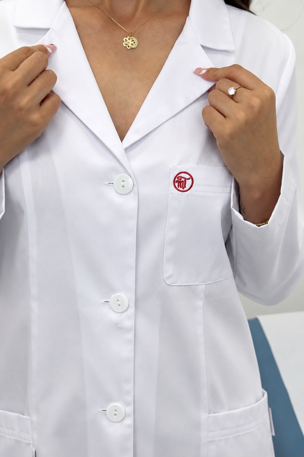 Halat medical Bianca 3/4 pentru studenți, alb, de damă - imagine 6